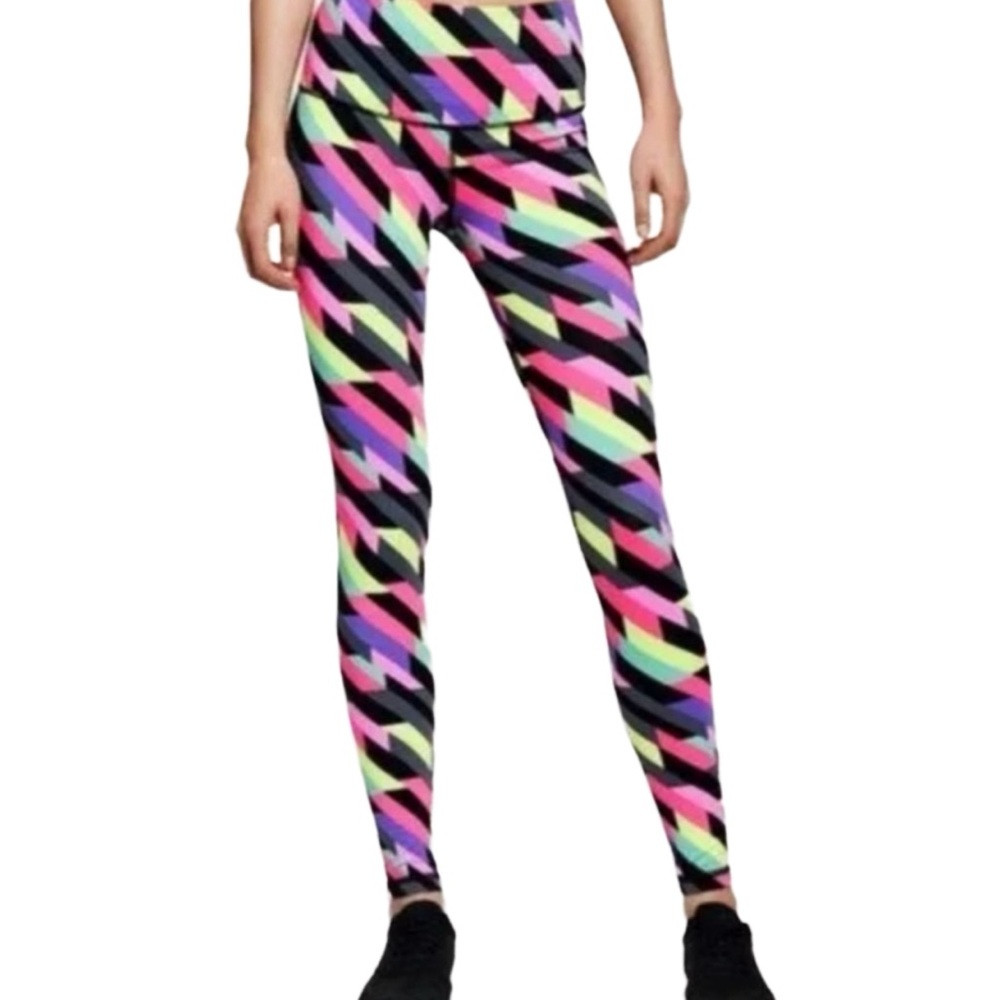 Victoria’s Secret neon geometric Knockout tights leggings NWOT size XS
